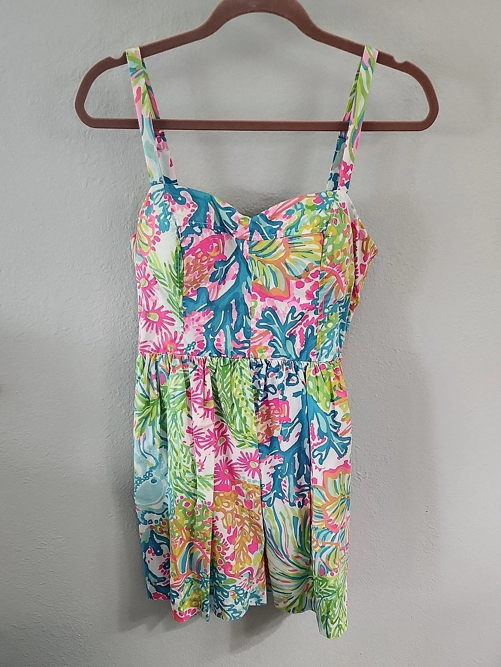 Lilly Pulitzer Adalia Dress Floral Mini Blue & Pink Size 10